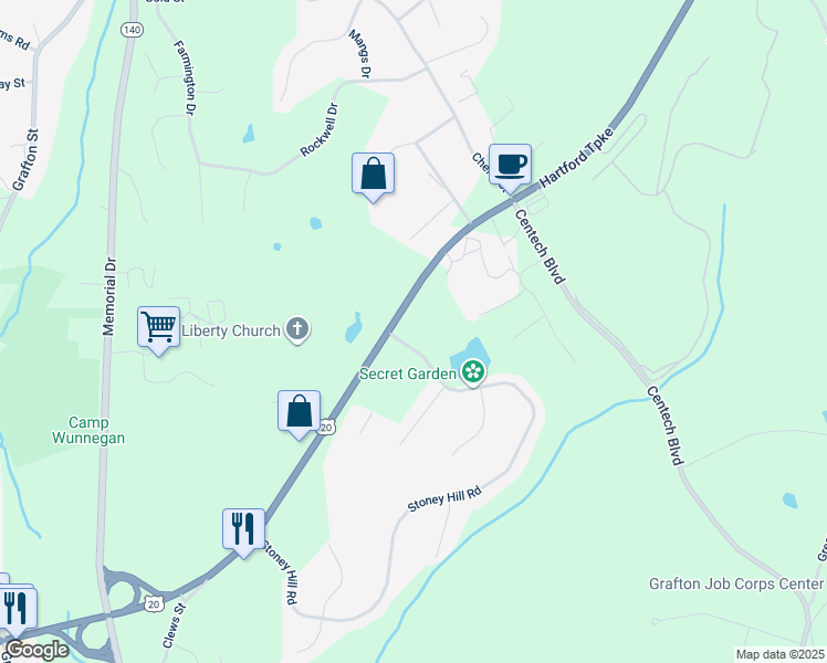 map of restaurants, bars, coffee shops, grocery stores, and more near 538 Hartford Turnpike in Shrewsbury