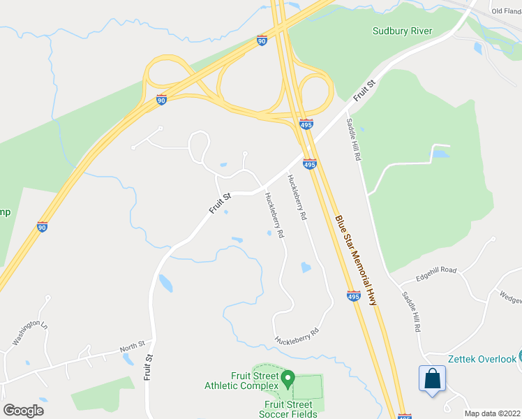 map of restaurants, bars, coffee shops, grocery stores, and more near 4 Huckleberry Road in Hopkinton