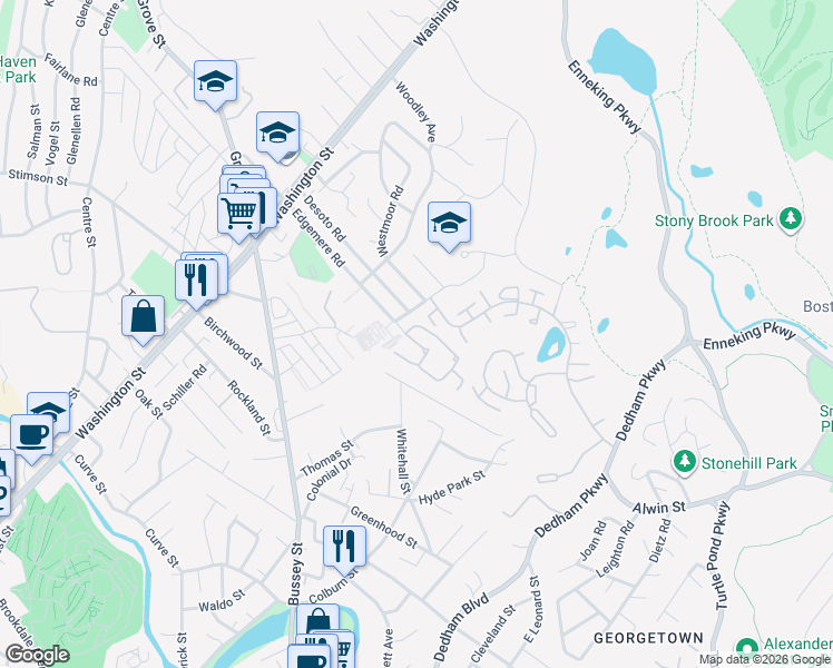 map of restaurants, bars, coffee shops, grocery stores, and more near 125 Edgemere Road in Boston