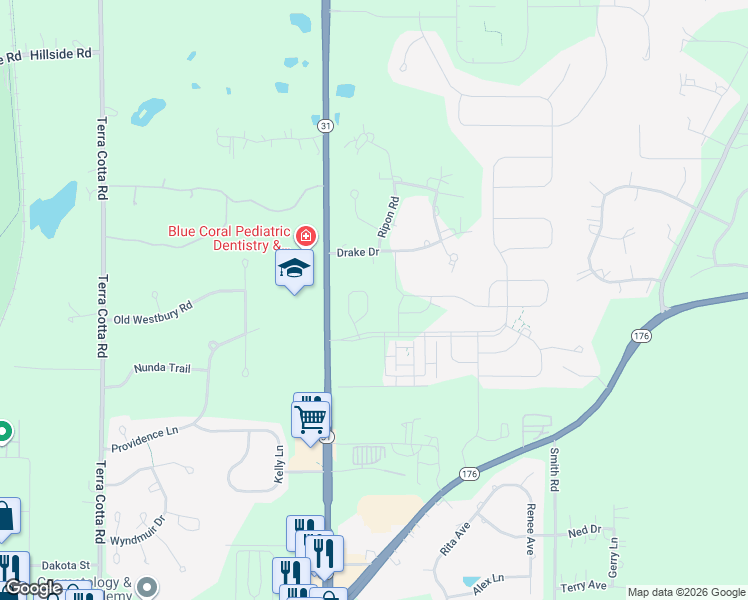 map of restaurants, bars, coffee shops, grocery stores, and more near 1000 Purdue Place in Crystal Lake