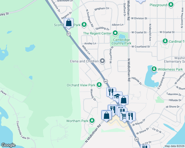 map of restaurants, bars, coffee shops, grocery stores, and more near 315 Stonebridge Way in Mundelein