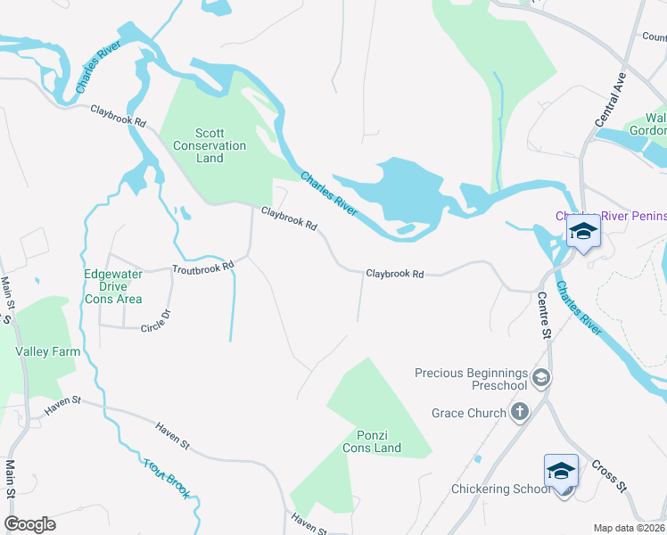 map of restaurants, bars, coffee shops, grocery stores, and more near 58 Claybrook Road in Dover