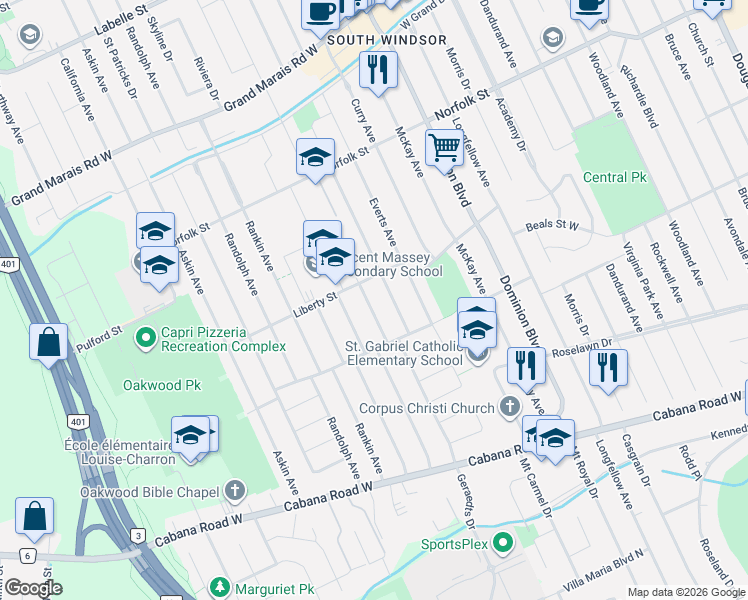 map of restaurants, bars, coffee shops, grocery stores, and more near in 