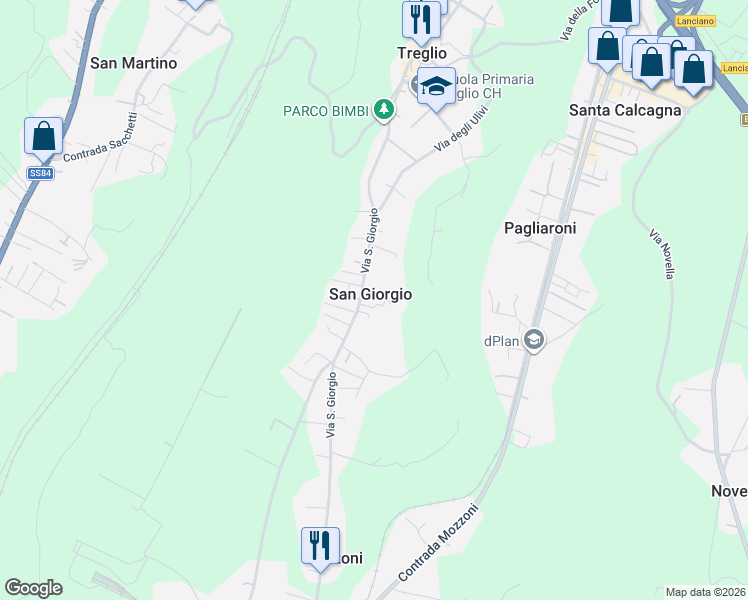 map of restaurants, bars, coffee shops, grocery stores, and more near 53 Via San Giorgio in San Giorgio