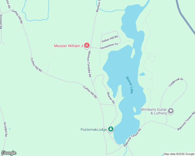 map of restaurants, bars, coffee shops, grocery stores, and more near 132 Beaver Road in Ware