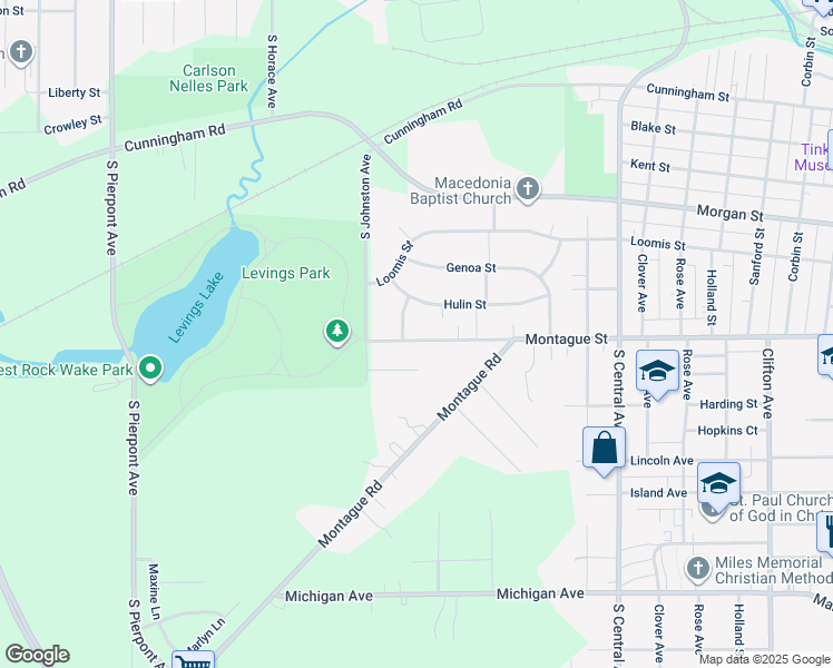 map of restaurants, bars, coffee shops, grocery stores, and more near 1919 Montague Street in Rockford