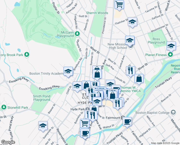 map of restaurants, bars, coffee shops, grocery stores, and more near 60 Summer Street in Boston