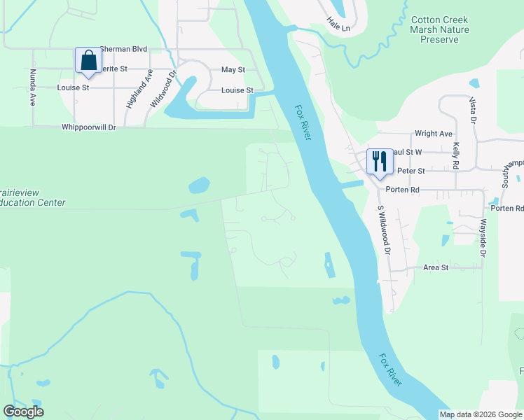 map of restaurants, bars, coffee shops, grocery stores, and more near 1302 Autumn Ridge Court in Crystal Lake