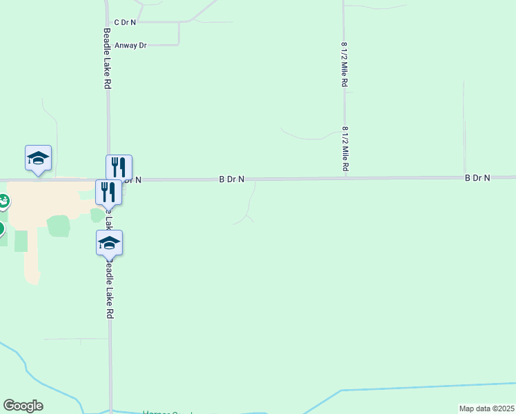map of restaurants, bars, coffee shops, grocery stores, and more near 12876 Hawks Lane in Battle Creek