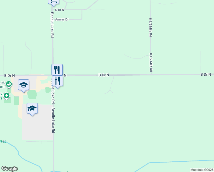 map of restaurants, bars, coffee shops, grocery stores, and more near 12869 Silver Springs Lane in Battle Creek