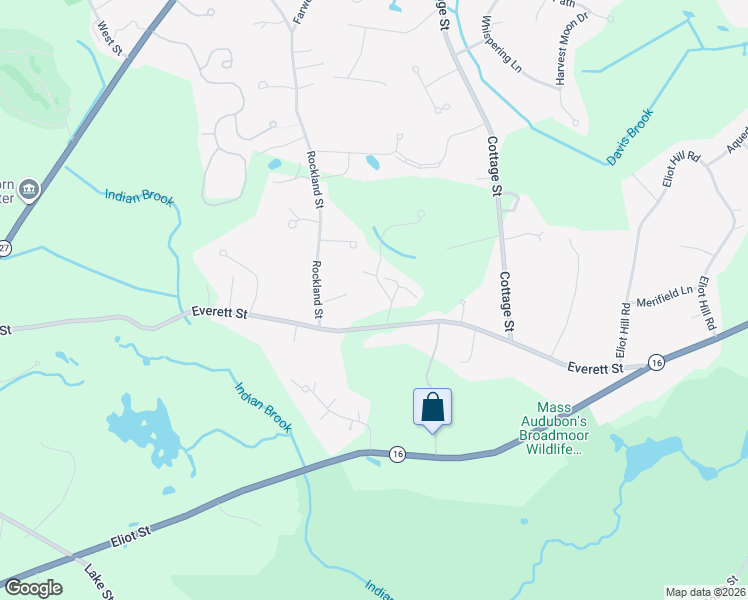 map of restaurants, bars, coffee shops, grocery stores, and more near 89 Everett Street in Natick