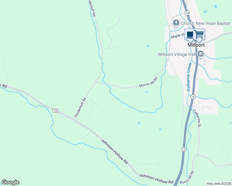 map of restaurants, bars, coffee shops, grocery stores, and more near 32 Morris Hill Road in Millport