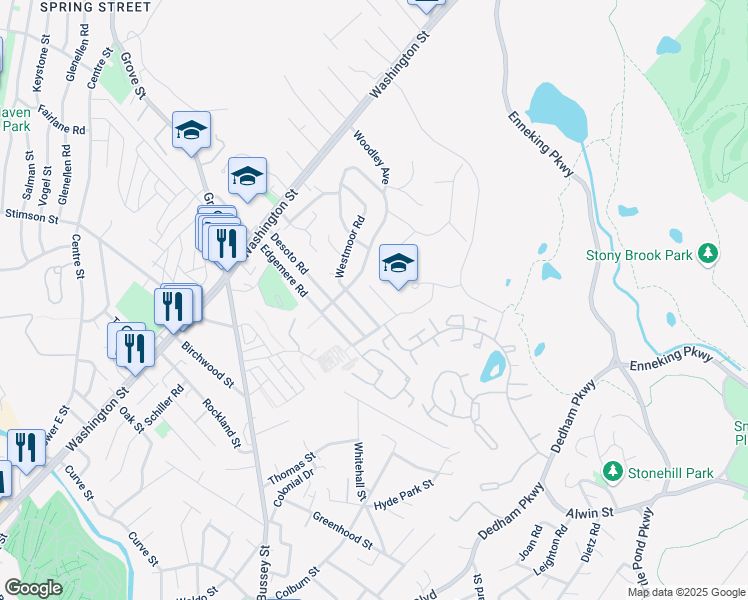 map of restaurants, bars, coffee shops, grocery stores, and more near 2 Fensmere Road in Boston