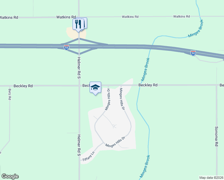 map of restaurants, bars, coffee shops, grocery stores, and more near 3318 Beckley Road in Battle Creek