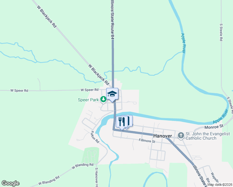 map of restaurants, bars, coffee shops, grocery stores, and more near 500 North Washington Street in Hanover