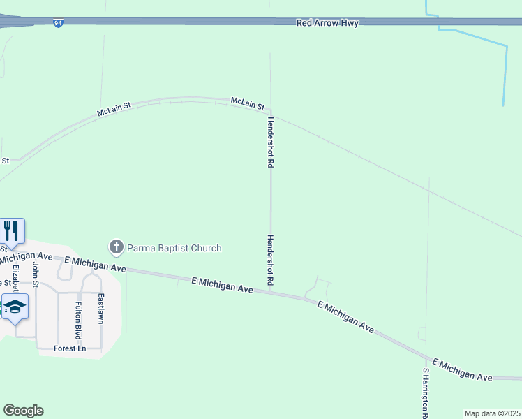map of restaurants, bars, coffee shops, grocery stores, and more near 1934 Hendershot Road in Parma
