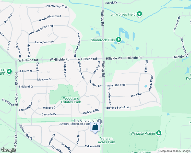 map of restaurants, bars, coffee shops, grocery stores, and more near 4612 Tile Line Road in Crystal Lake