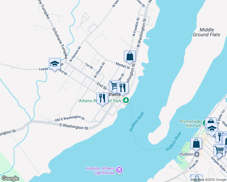 map of restaurants, bars, coffee shops, grocery stores, and more near in Athens