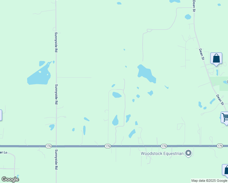 map of restaurants, bars, coffee shops, grocery stores, and more near 13616 Illinois 176 in Woodstock