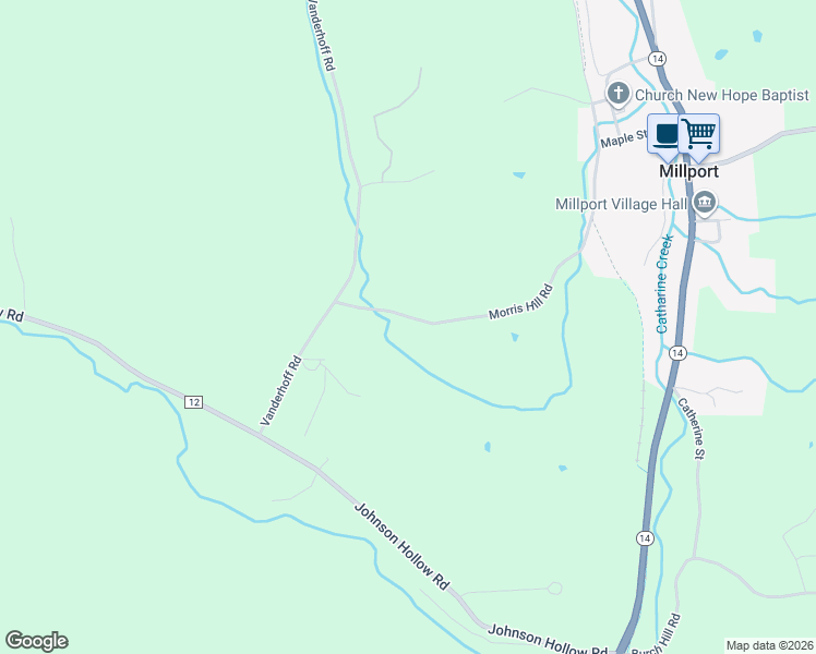 map of restaurants, bars, coffee shops, grocery stores, and more near 32 Morris Hill Road in Millport