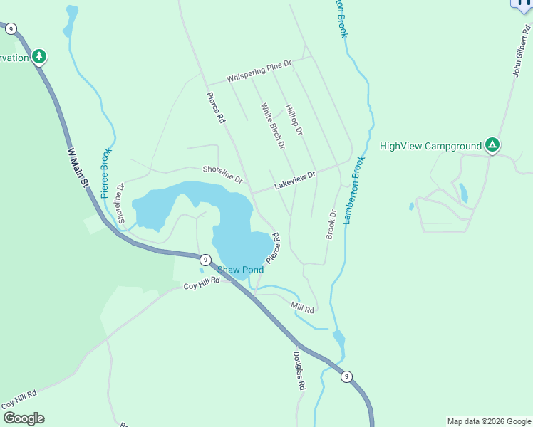 map of restaurants, bars, coffee shops, grocery stores, and more near 65 Pierce Road in West Brookfield