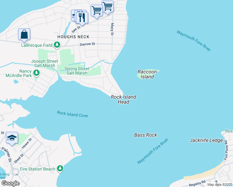 map of restaurants, bars, coffee shops, grocery stores, and more near 245 Rock Island Road in Quincy