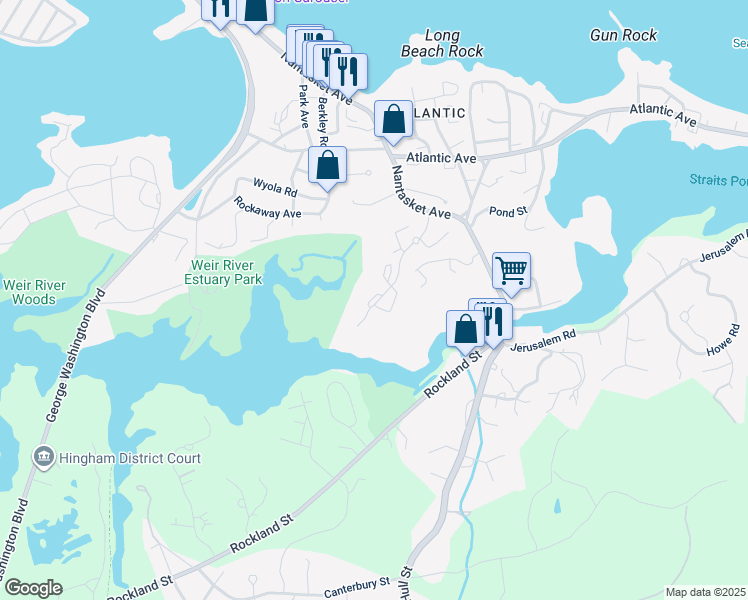 map of restaurants, bars, coffee shops, grocery stores, and more near Avalon Drive in Hull
