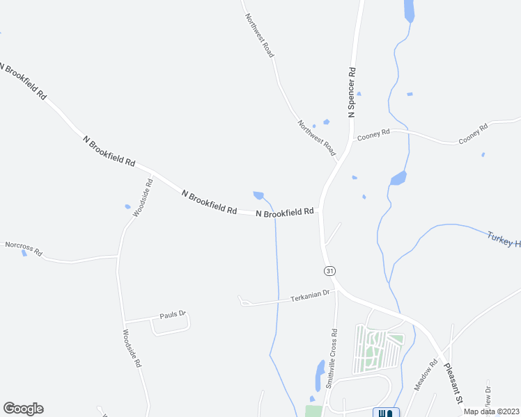 map of restaurants, bars, coffee shops, grocery stores, and more near 12 North Brookfield Road in Spencer