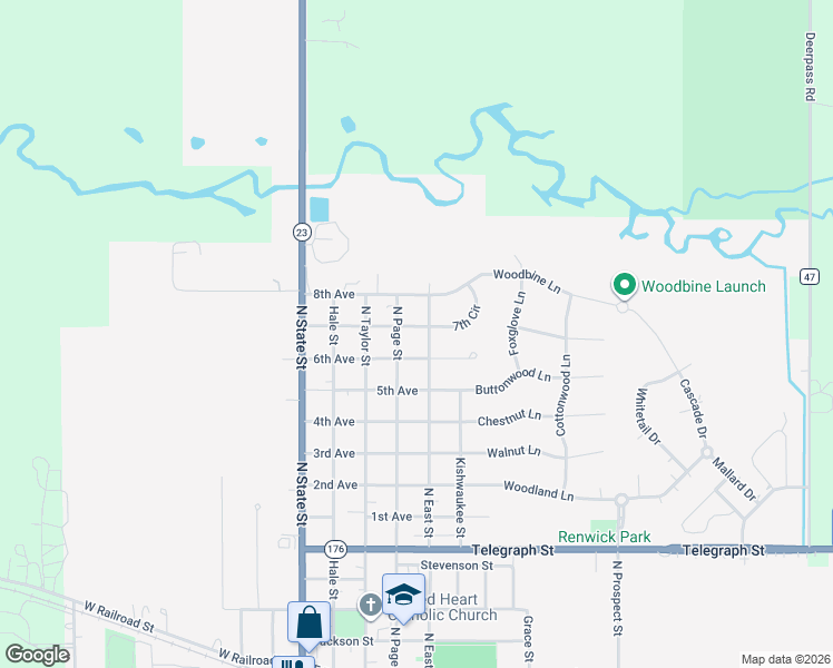 map of restaurants, bars, coffee shops, grocery stores, and more near 605 7th Avenue in Marengo