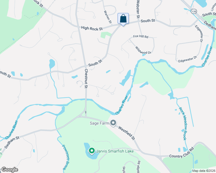 map of restaurants, bars, coffee shops, grocery stores, and more near 67 Heather Lane in Needham