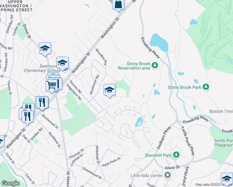 map of restaurants, bars, coffee shops, grocery stores, and more near 39 Willers St in Boston