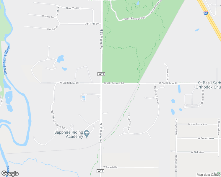 map of restaurants, bars, coffee shops, grocery stores, and more near 14935 West Old School Road in Libertyville