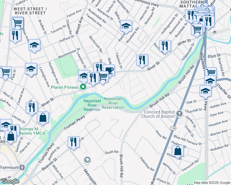 map of restaurants, bars, coffee shops, grocery stores, and more near 100 Poydras Street in Boston