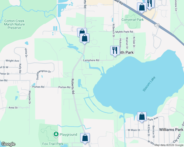 map of restaurants, bars, coffee shops, grocery stores, and more near 4706 Pesz Road in Island Lake