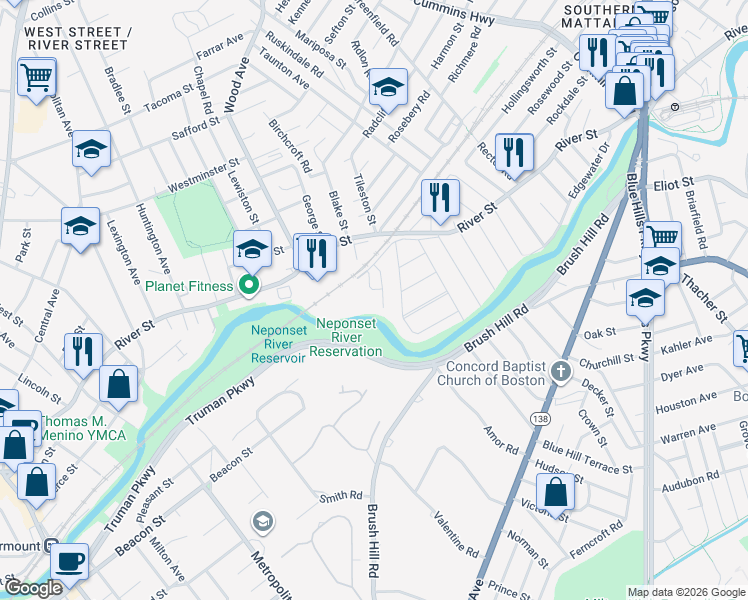 map of restaurants, bars, coffee shops, grocery stores, and more near 100 Poydras Street in Boston