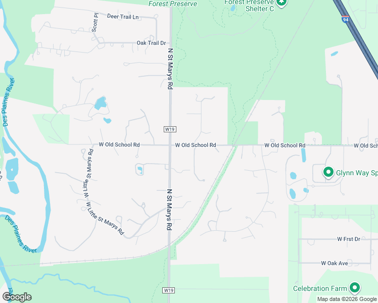map of restaurants, bars, coffee shops, grocery stores, and more near 14935 West Old School Road in Libertyville