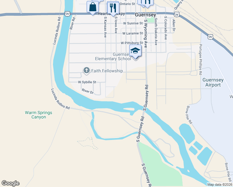 map of restaurants, bars, coffee shops, grocery stores, and more near in Guernsey