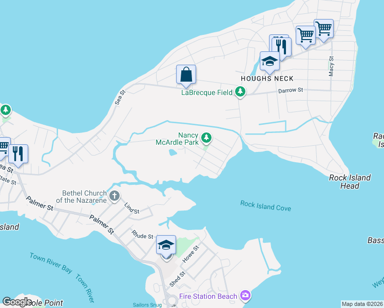 map of restaurants, bars, coffee shops, grocery stores, and more near 42 Allerton Street in Quincy