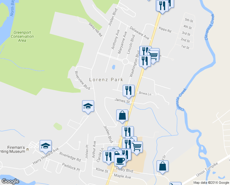 map of restaurants, bars, coffee shops, grocery stores, and more near 31 Virginia Ave in Hudson