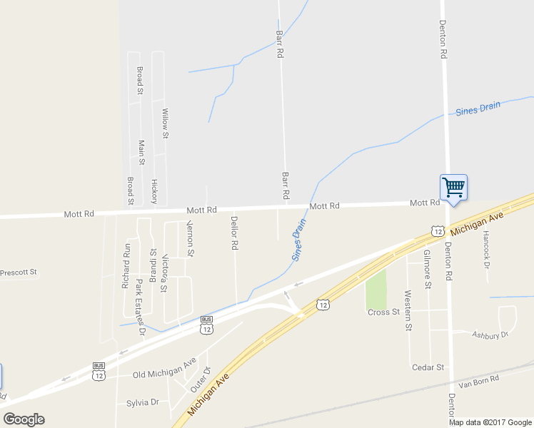 map of restaurants, bars, coffee shops, grocery stores, and more near 50531 Mott Road in Belleville