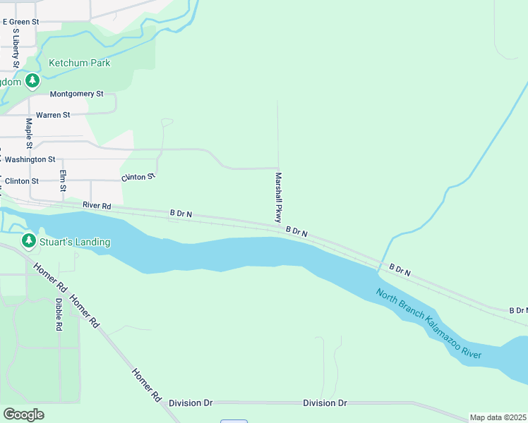 map of restaurants, bars, coffee shops, grocery stores, and more near 18263 B Drive North in Marshall