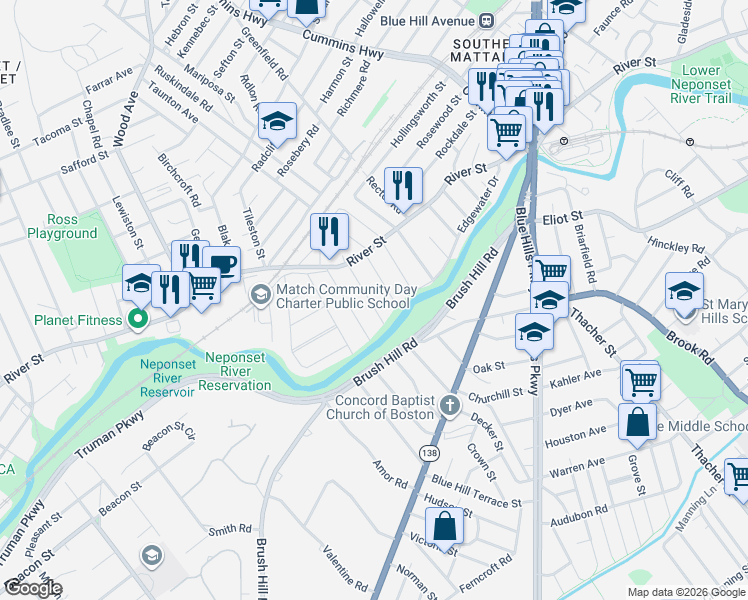 map of restaurants, bars, coffee shops, grocery stores, and more near 35 Holmfield Avenue in Boston