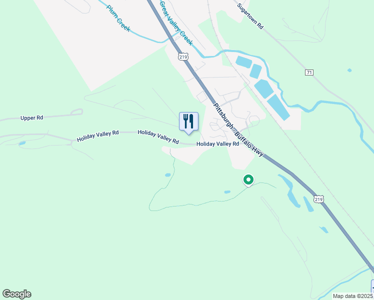 map of restaurants, bars, coffee shops, grocery stores, and more near 6557 Holiday Valley Road in Ellicottville
