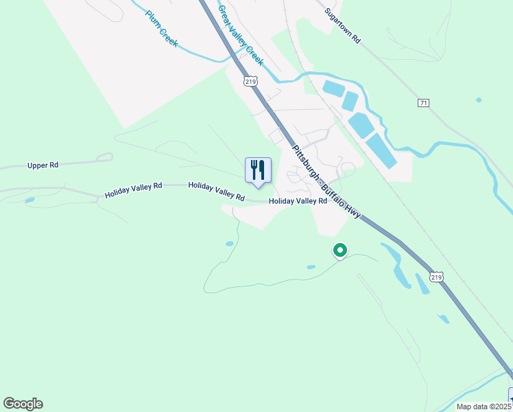 map of restaurants, bars, coffee shops, grocery stores, and more near 6557 Holiday Valley Road in Ellicottville