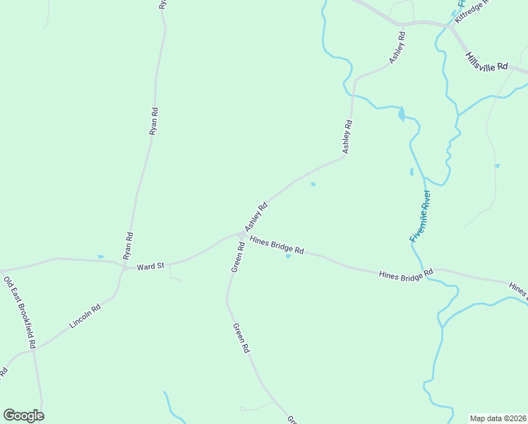 map of restaurants, bars, coffee shops, grocery stores, and more near 2 Ashley Road in North Brookfield