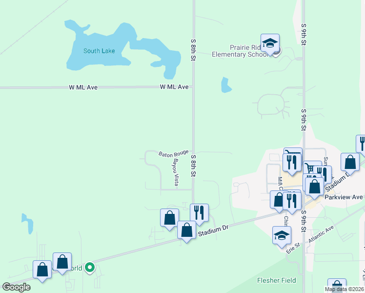 map of restaurants, bars, coffee shops, grocery stores, and more near 2928 South 8th Street in Kalamazoo