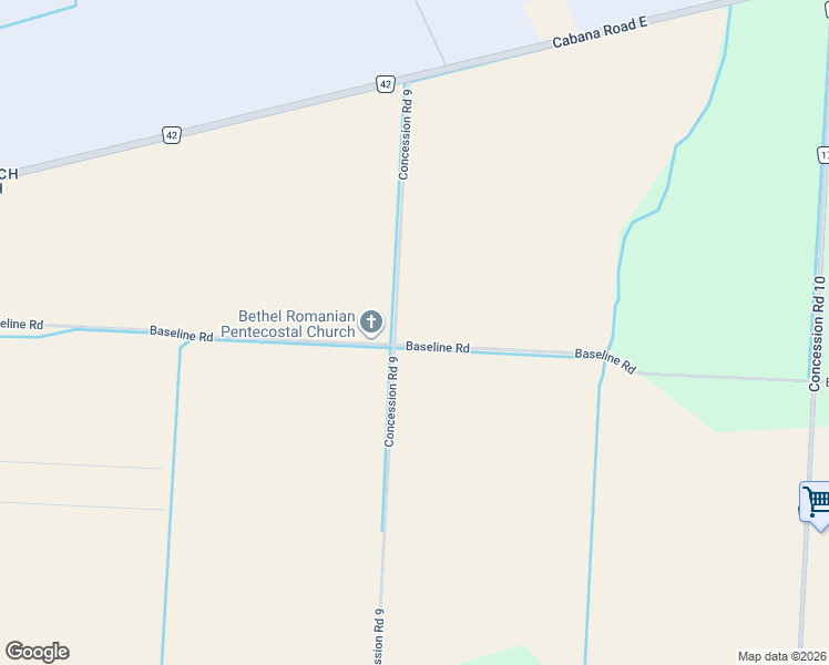 map of restaurants, bars, coffee shops, grocery stores, and more near 6001-7301 Baseline Road in Tecumseh