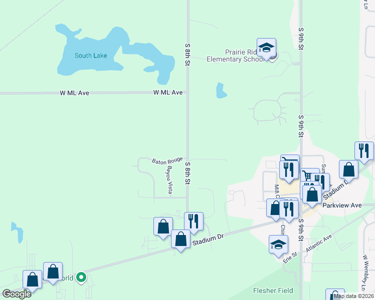 map of restaurants, bars, coffee shops, grocery stores, and more near 2928 South 8th Street in Kalamazoo