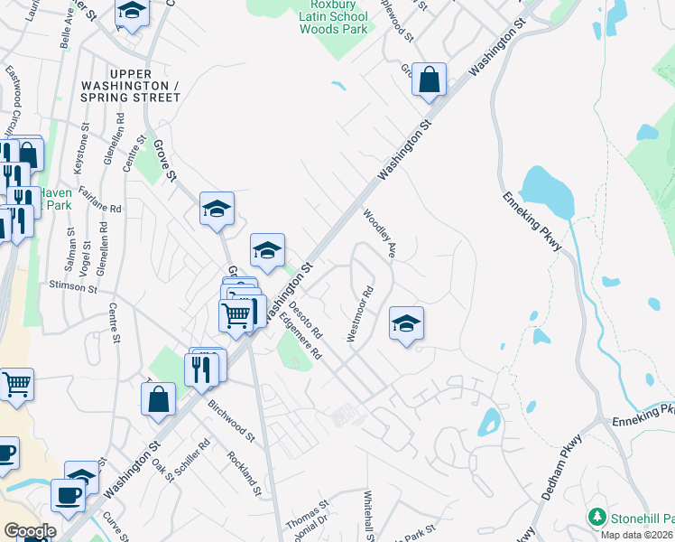 map of restaurants, bars, coffee shops, grocery stores, and more near 16 Mann Street in Boston