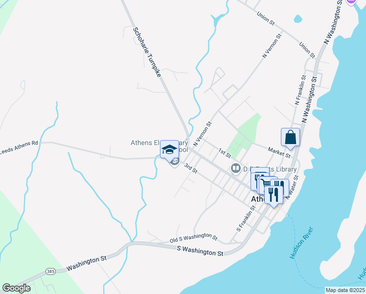map of restaurants, bars, coffee shops, grocery stores, and more near 4 Leeds Athens Road in Athens